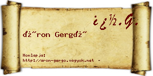Áron Gergő névjegykártya