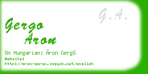 gergo aron business card