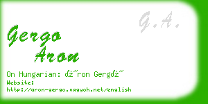 gergo aron business card